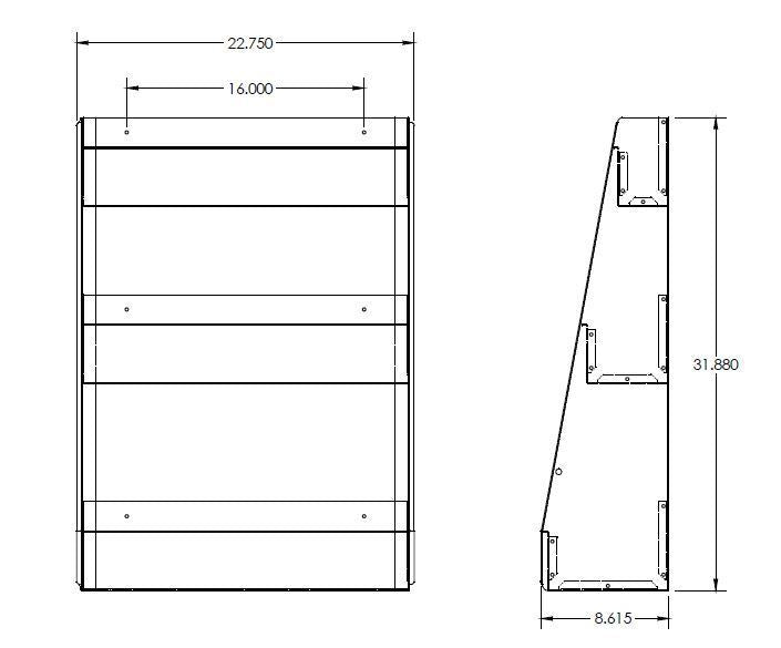 Wall Mount Lubricant Storage Tray, Large, White Powder Coat