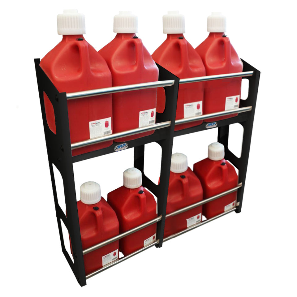 Kart Rack Jug Rack, Two Level, 8 Place, Black - Kart Stands - KartStore-USA