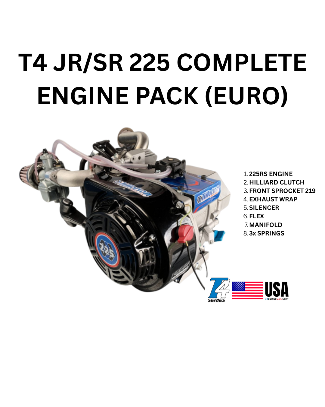 225 Small Engine Tillotson T4 JR/SR 225 Complete Racing Engine - - KartStore-USA
