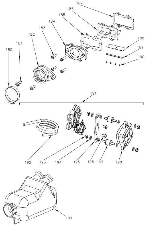 183. Roundhead screw M6x25 - $3.06 - Vortex - RokGP Intake Parts - KartStore-USA