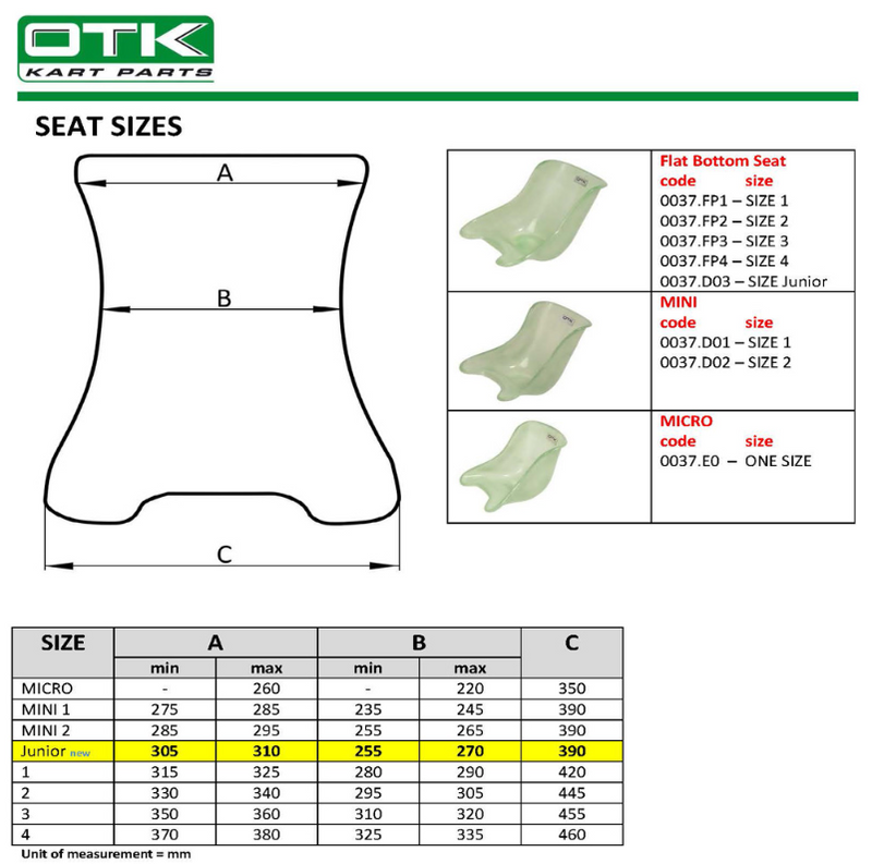 Tony Kart OTK Flat Bottom Seat - $190.20 - Tony Kart - Seats - KartStore-USA